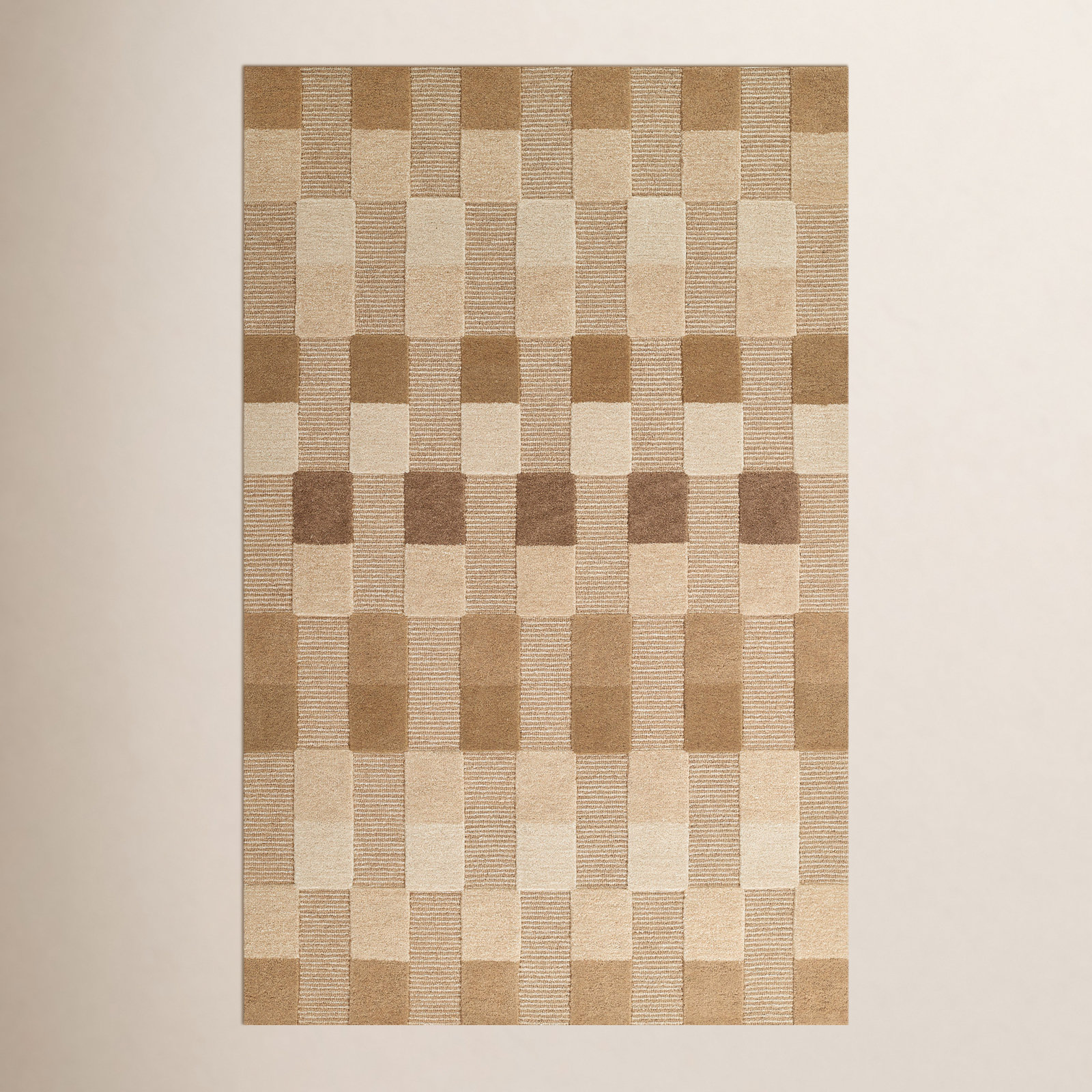 Alexcia Hand Tufted Wool Striped Natural Area Rug 5' X 8', 9' X 12'