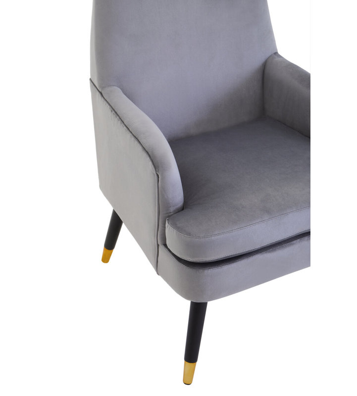 Velvet Club Chair, Grey