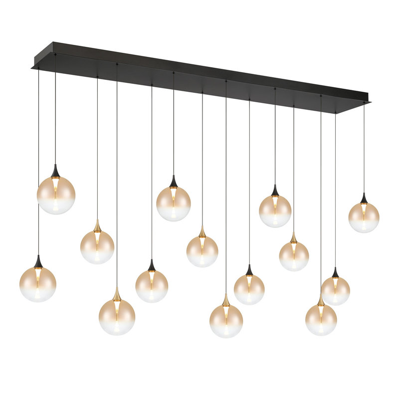 Lustre 14 "72" Iissa, Or / ambre noir