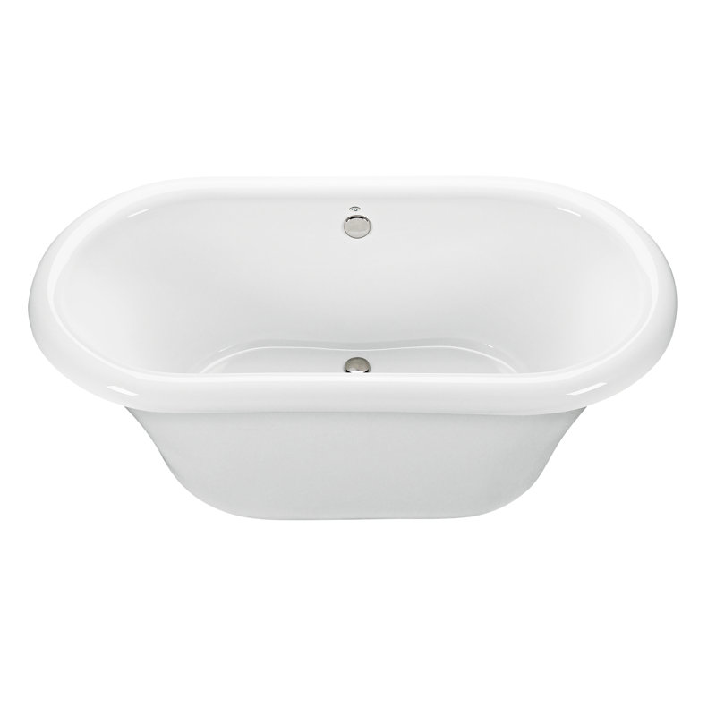 MTI Solutions Freestanding Soaking Bathtub, White, 26.5" H x 35" W x 71.25" L