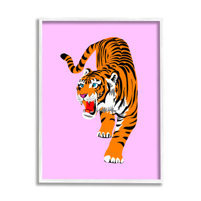 «Roaring Tiger» sur fond rose encadré par House of Lulu