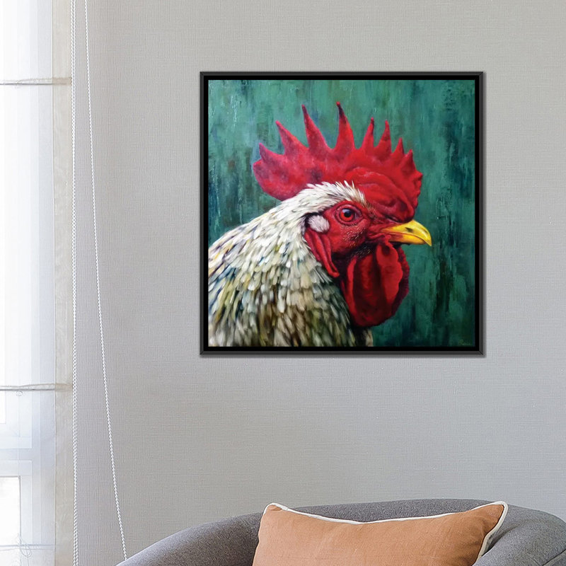 « big red », impression sur toile, H 26 po x l 26 po x P 1,5 po, Toile avec cadre noir, Pas de tapis