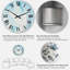 Horloge murale moderne bleu clair et blanc en marbre liquide III-482269759