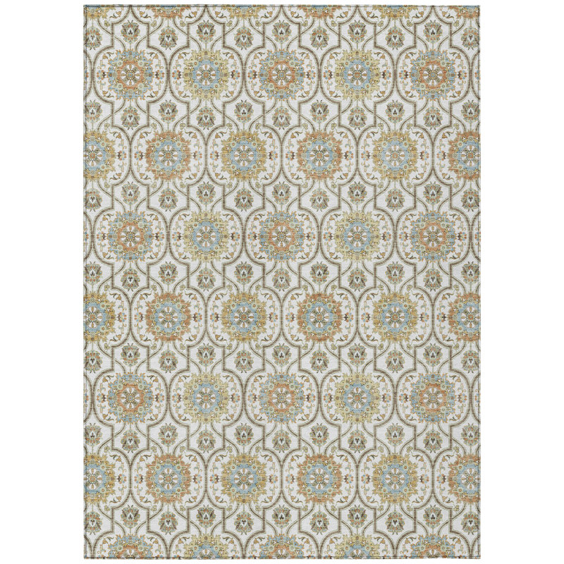 Machine Washable Indoor/Outdoor Chantille ACN2670 Modern Rug, 8' x 10', Ivory
