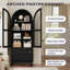 Garde-manger arqué de 71 po de hauteur, armoire de rangement Kitchens Pantry avec 2 grands tiroirs et tablettes réglables, armoire de style campagne moderne et polyvalente pour la cuisine, la salle à manger, la salle de bain, noir-1908661186