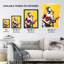 Female Punk Music Guitarist Portrait Yellow Wall Art Print