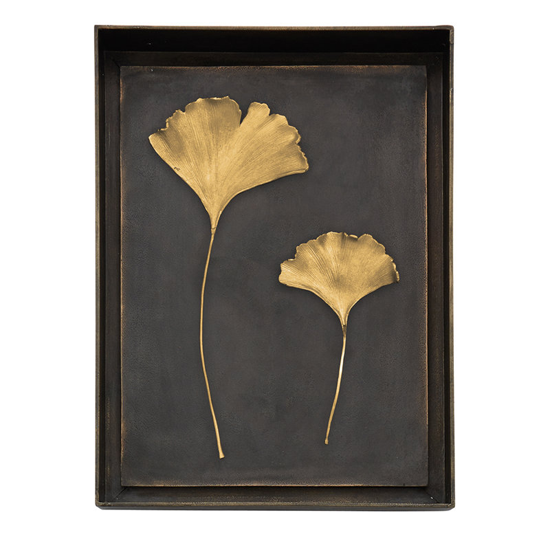 Ginkgo Leaf Shadow Box, Gold