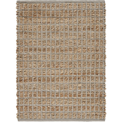 Tapis brun/gris tressé géométrique fait main Criswell