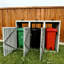 La poubelle à ordures peut accueillir 3 poubelles en métal pour le rangement des ordures, gris foncé