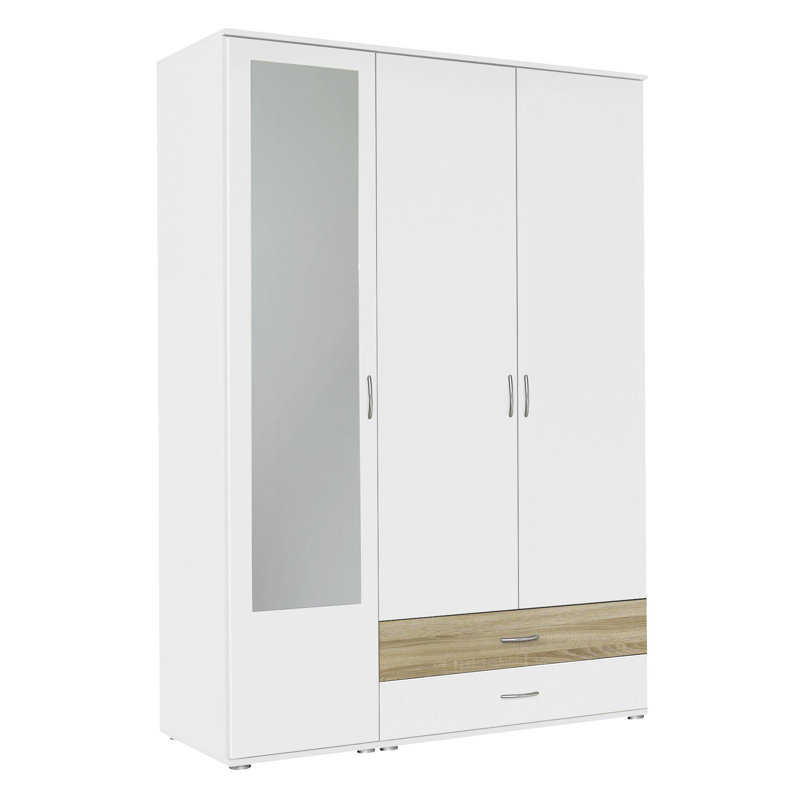 Noosa Hinged Door Wardrobe, Alpine white and Sonoma oak