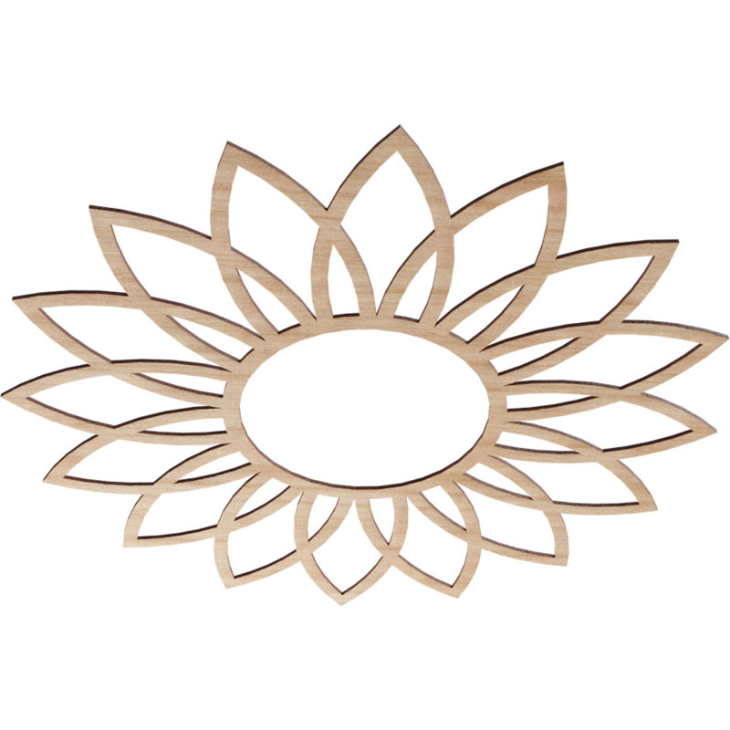 Daisy Wood Fretwork Pierced Ceiling Medallion, 38" H x 38" W x 0.38" D, Beige Alder