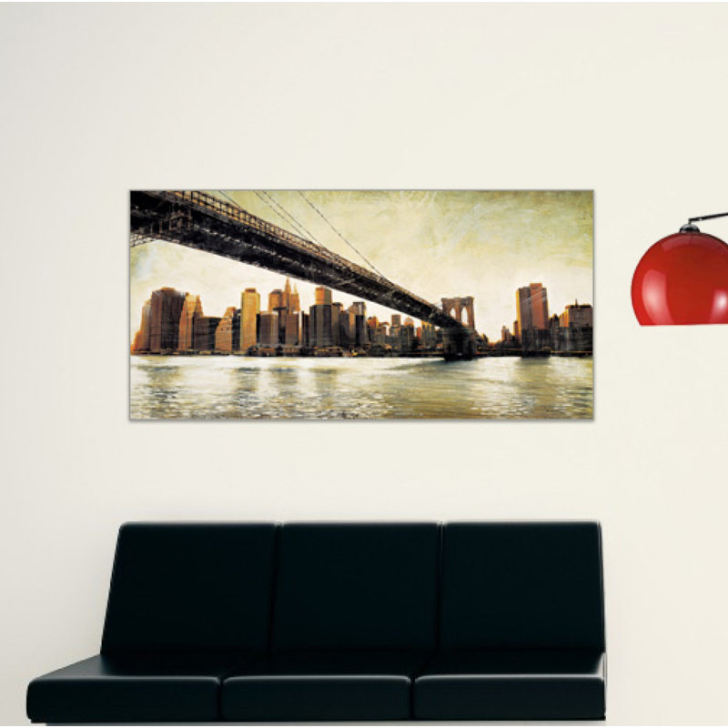 Brooklyn Bridge View by Daniels - Single Picture Frame Print on MDF