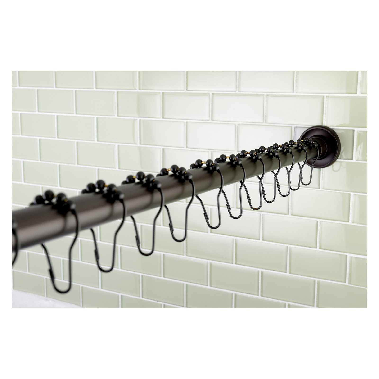 Kingston Brass Edenscape 60-Inch to 72-Inch Adjustable Shower Curtain Rod with Rings Combo, Oil Rubbed Bronze