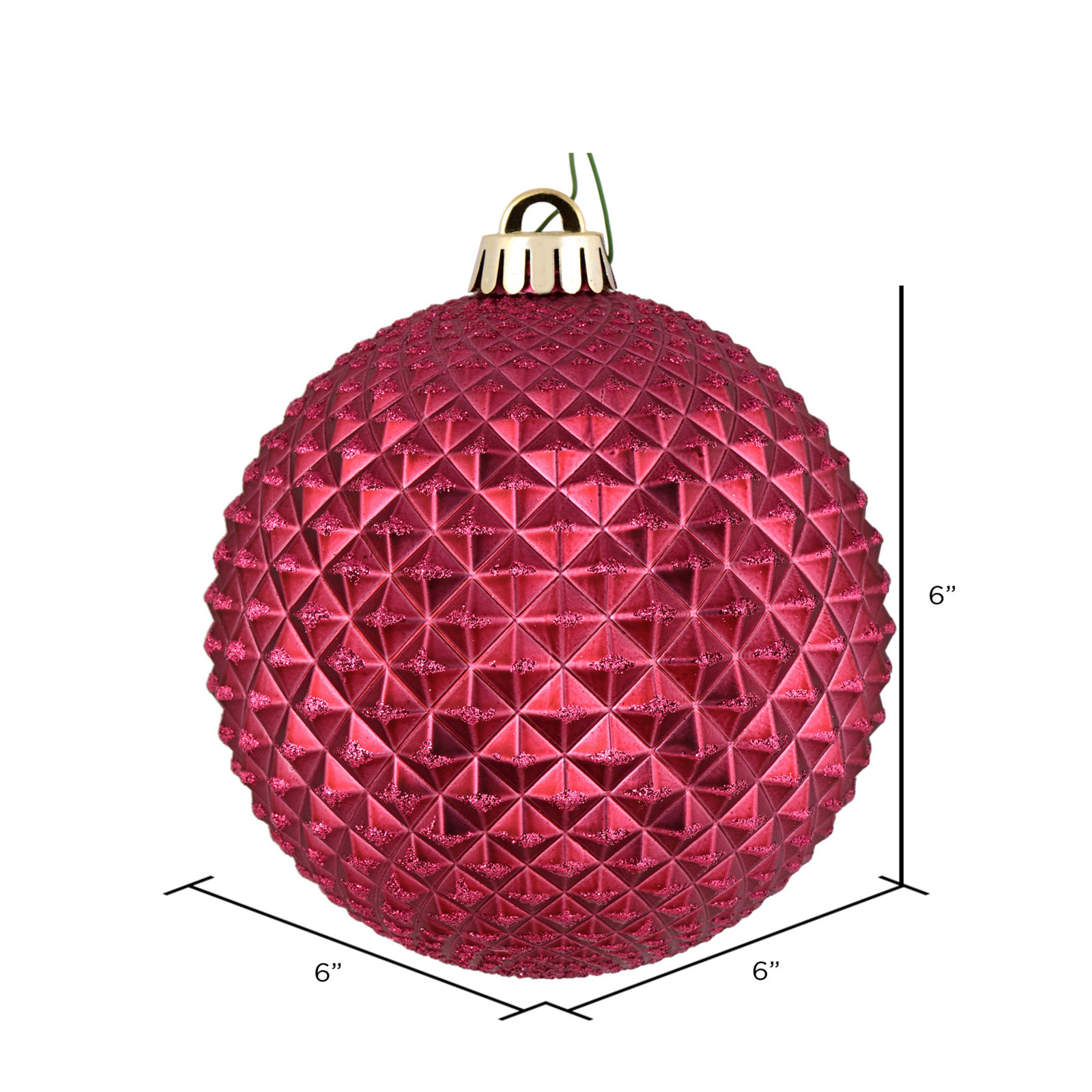 6" Bauble, Berry Red