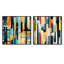 Ruben - Ensemble de 2 collages carrés à formes abstraites-101861812-101861811