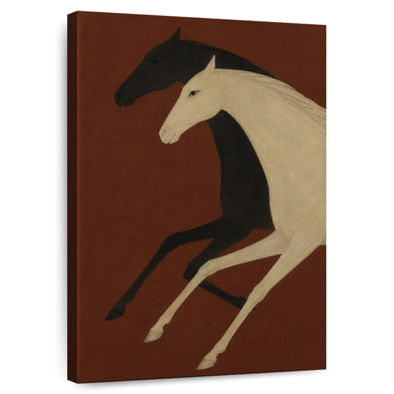 Galloping Contrast Horses, 12" H x 8" W