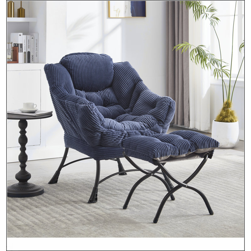 Méridienne moderne avec repose-pieds, accoudoirs, poche latérale et repose-pieds pour petits espaces, fauteuil de lecture confortable et élégant