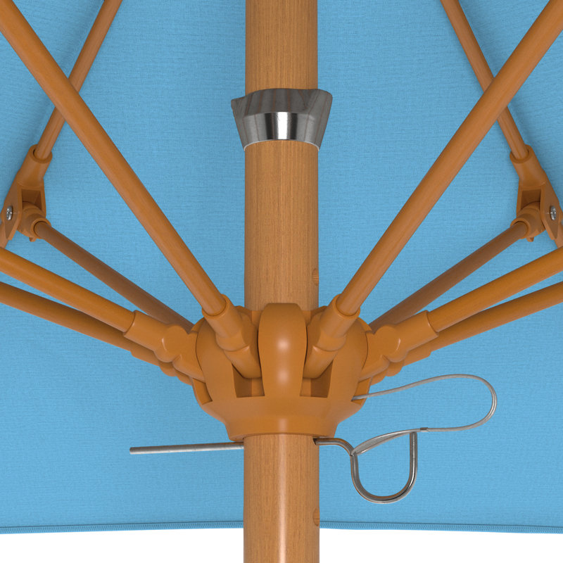 Parasol en bois de teck 7,5 pi, Cyan