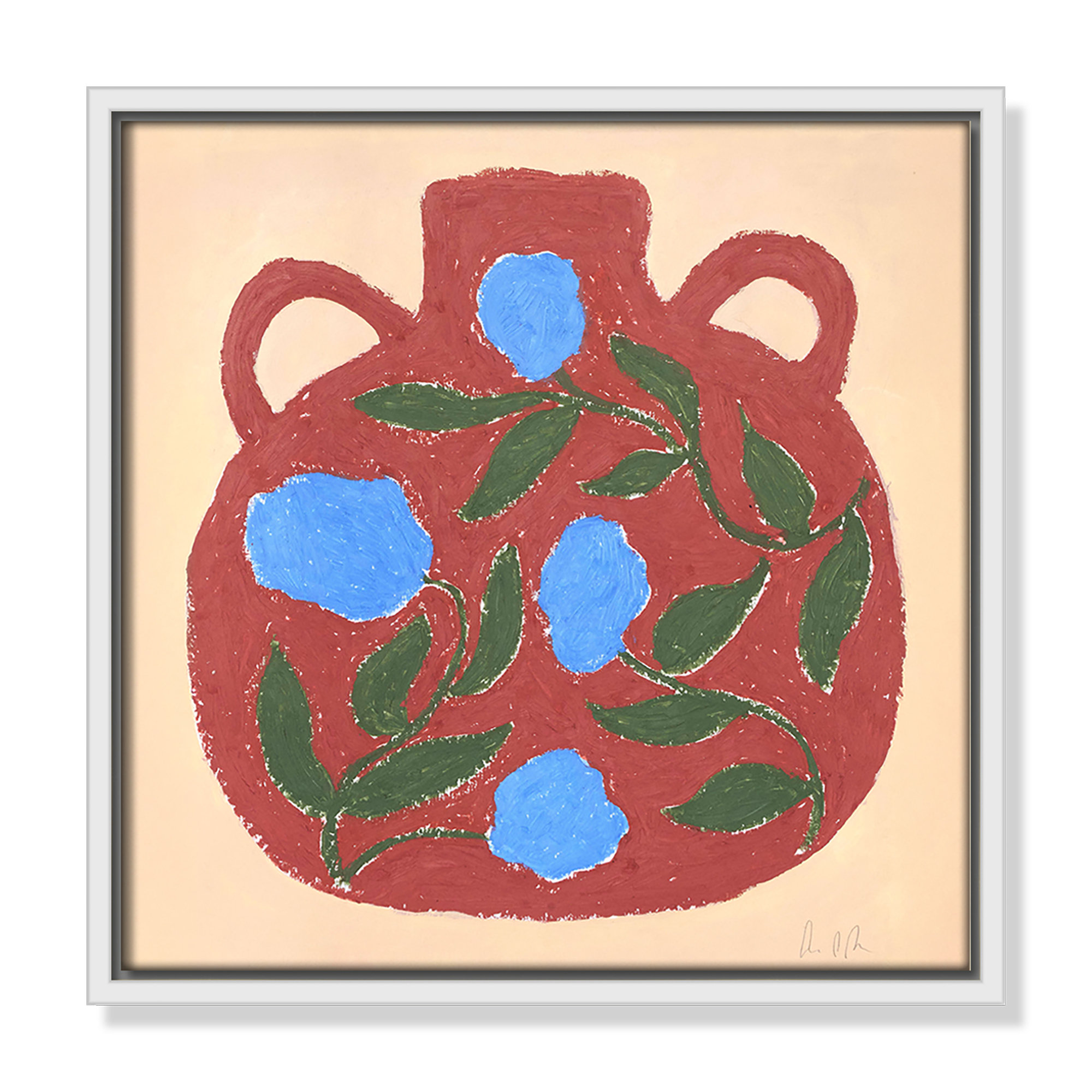 Vase No. 04 Print by Camilla Bergqvist, White, 13.5" H x 13.5" W