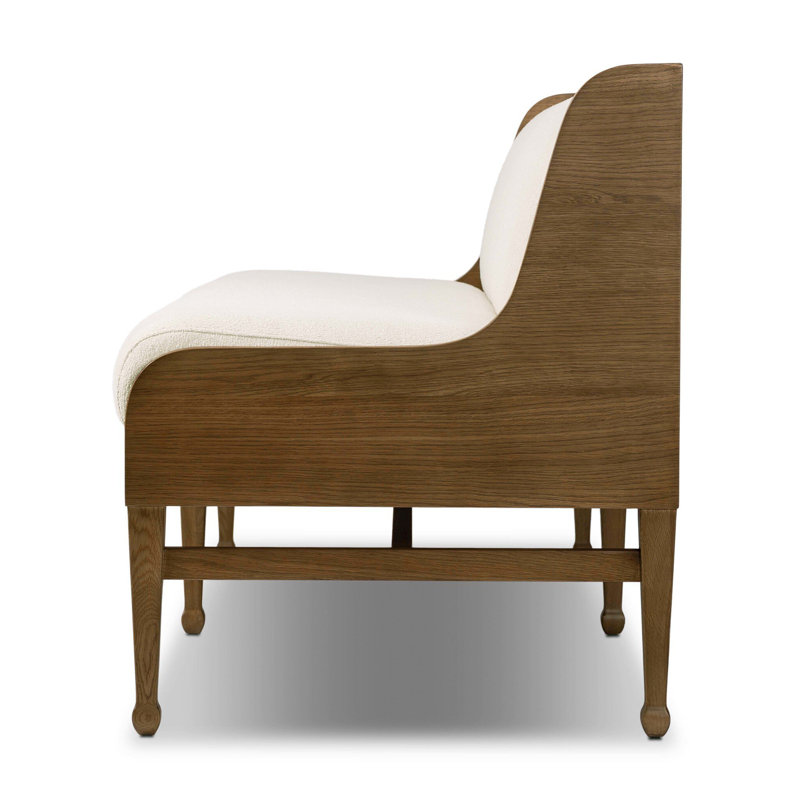 Priscilla Dining Bench-49"-Crypton Wayfarer Snow, 32" H x 74" W x 26.5" D