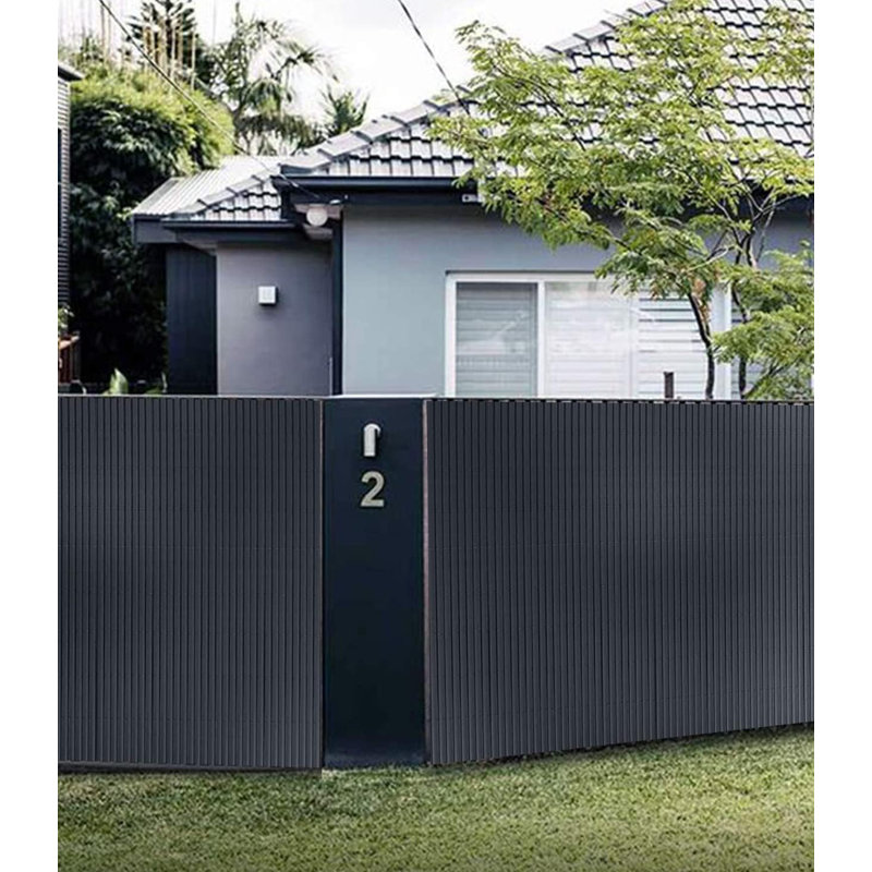 Annamary Black Polyethylene Plastic Yard/Privacy Fence, 47.24cm H x 196.85cm W x 0.55cm D