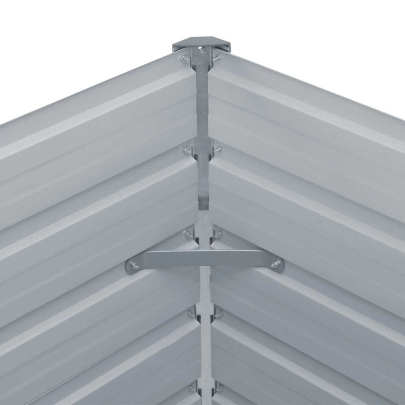vidaXL Raised Garden Bed Grey Galvanized Steel 50.8x50.8x17.7 in
