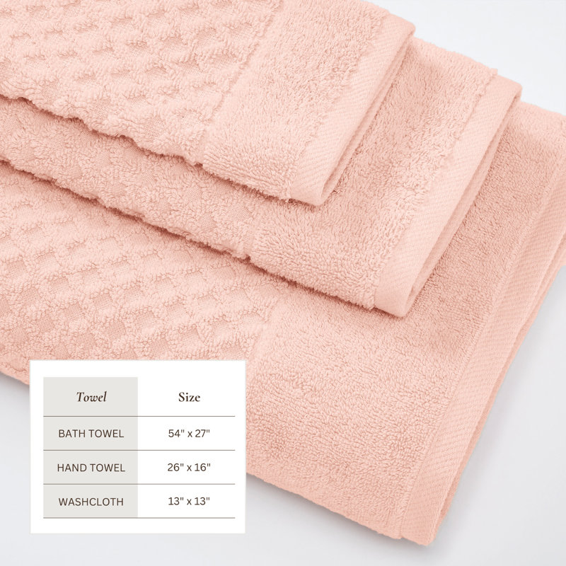 Ensemble de serviettes 100% coton ultra doux et absorbant, Rose, Ensemble de serviettes 6 pièces