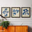Indigo Leaf Study IV - Ensemble de 3 peintures sur toile encadrées-1060990520-1060990526