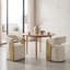 Chaise rembourrée avec roulettes cachées-2047976703