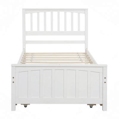 Modern Bed, Platform Bed With Trundle