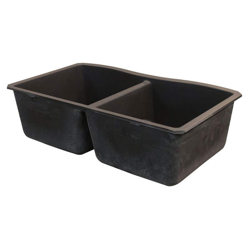 Aversa 31.9375'' L Undermount Double Bowl Kitchen Sink, Cafe Latte