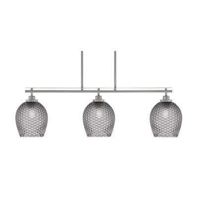 Éclairage pour îlot 3 lumières avec verre texturé fumé 7,5 "Odyssey