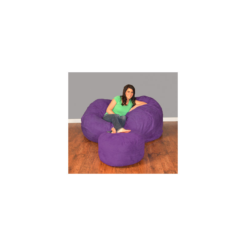 Breton Bean Bag Sofa, Micro Suede - Purple