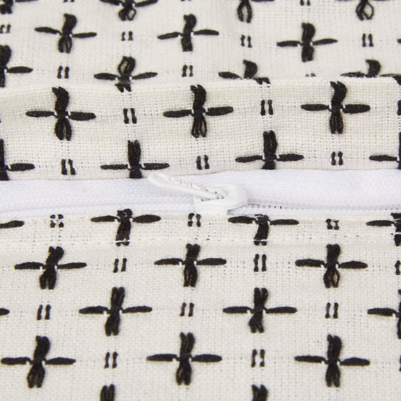  Housse de coussin abstrait 18 po Abstract, Blanc cassé