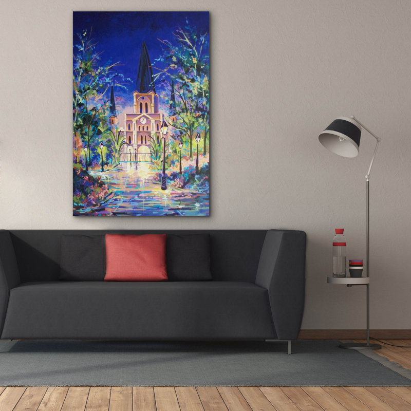  «Fantasy St Louis Cathedral - New Orleans» par ADEL, art mural sur toile, 40 po x 60 po, H 60 po x l 40 po