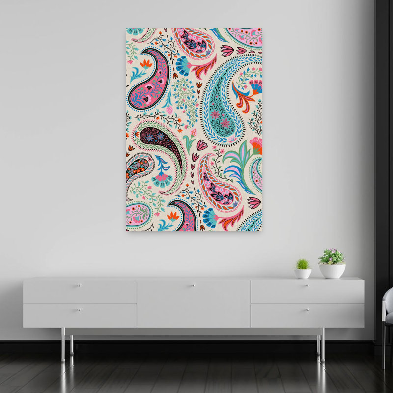 Art contemporain, art floral audacieux et coloré, H 60 po x l 40 po