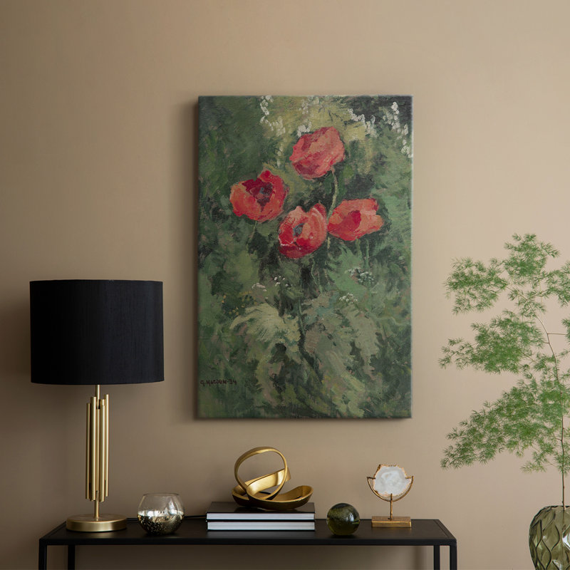 Motif floral rétro CCLX - galerie Cavas, H 18 po x l 12 po