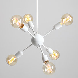Ballywillin 6 - Light Sputnik Chandelier, White