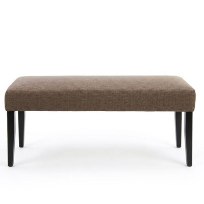 Venthong 50 in. Brown/Dark Cherry Entryway Bedroom Backless Bench with Upholstered Seat and Tapered Legs