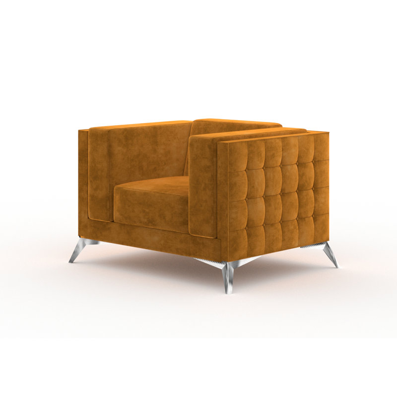 Magnus Upholstered Club Chair, Gold