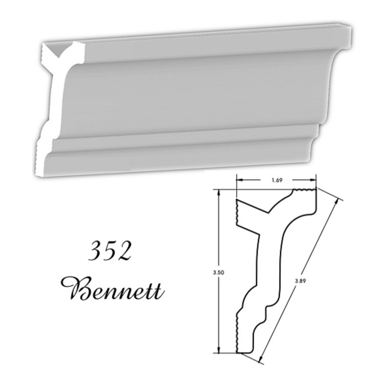 Moulure couronnée H 3,5 po x l 96 po x P 2 po