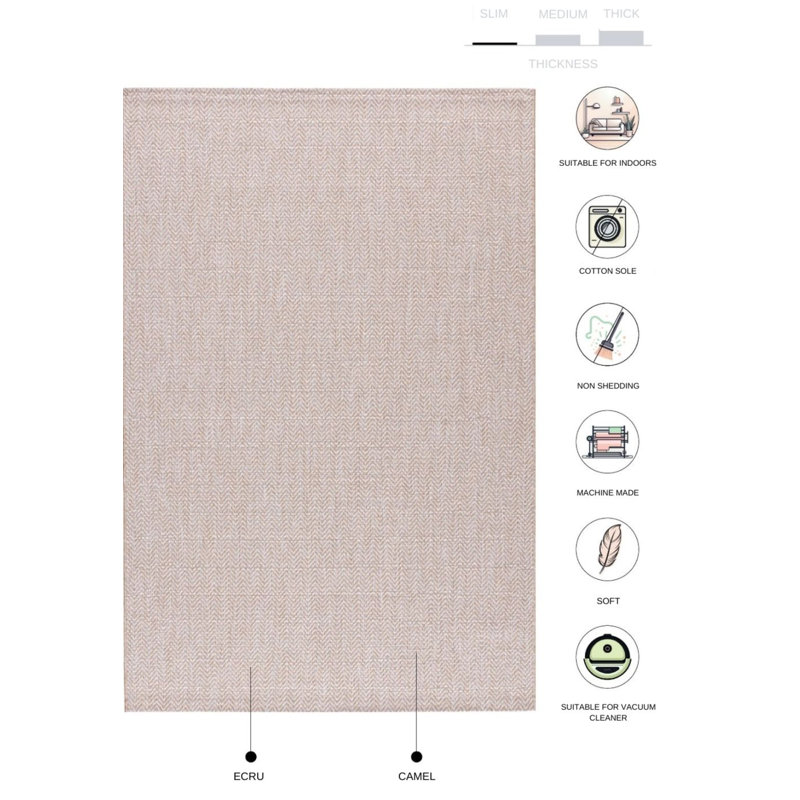 Tapis rayé en jute / sisal Marquas, Rectangle 1 pi 8 po x 2 pi 8 po