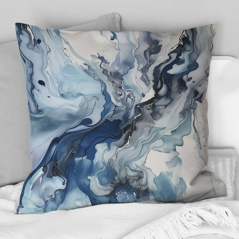 Coussin décoratif bleu et gris Elixir II - Abstract Abstract