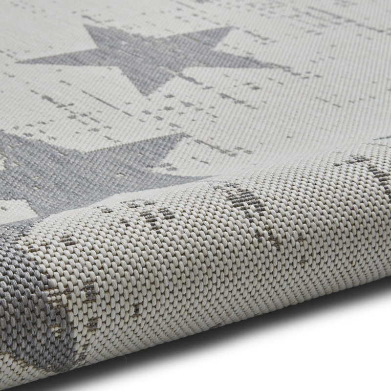 Machine Woven Cream/Grey Rug, Rectangle 120 x 170cm