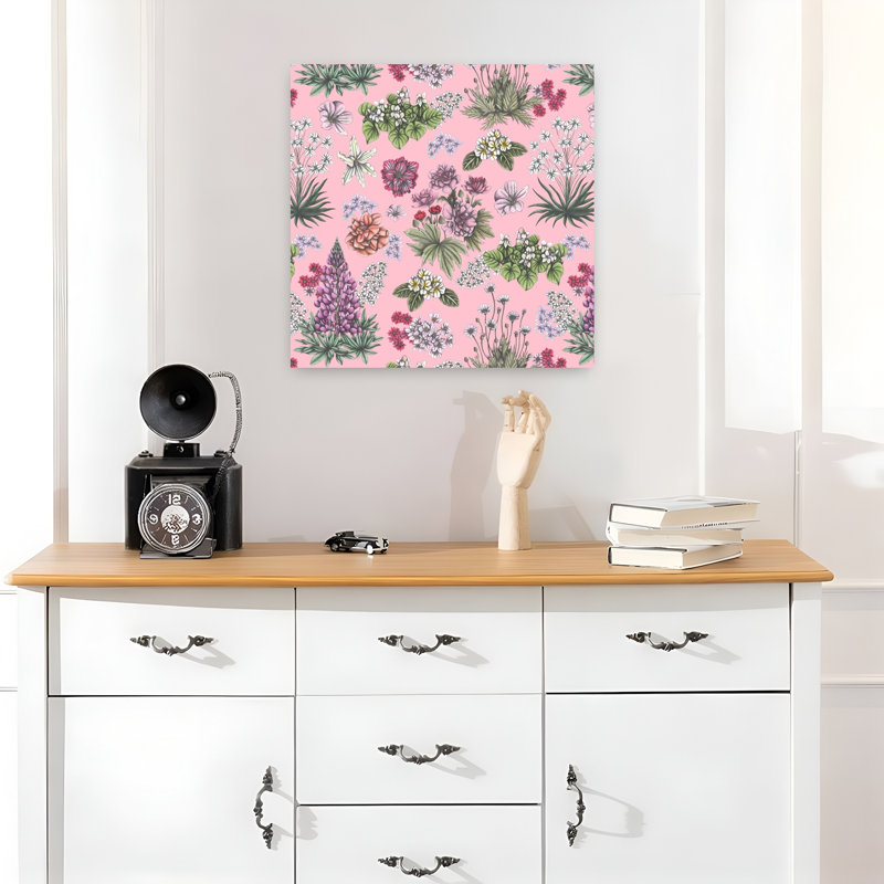 Art contemporain Art floral printanier, H 18 po x l 18 po