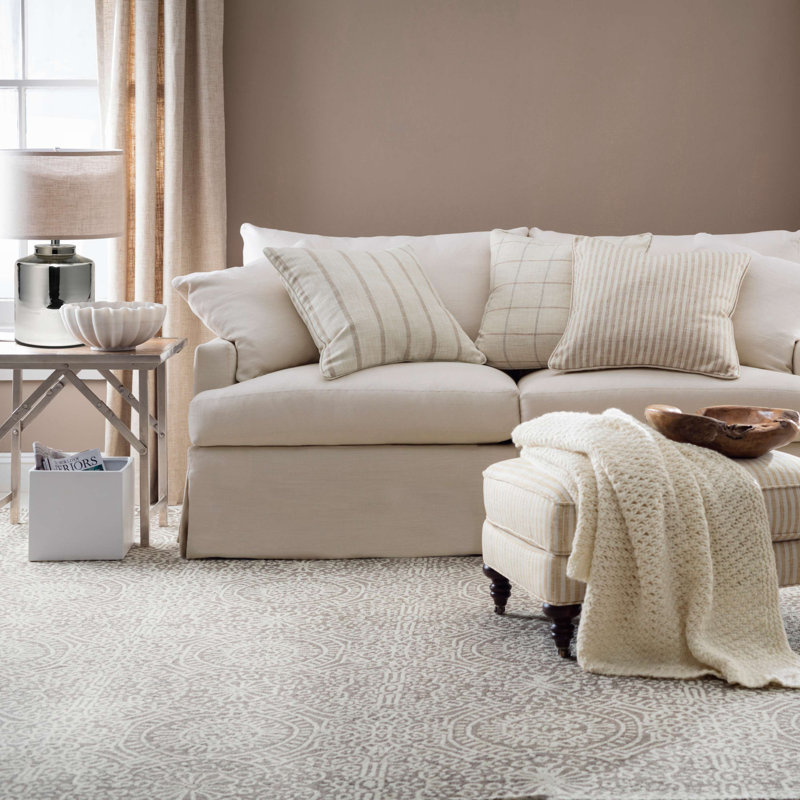 Temple Taupe Hand Micro Hooked Wool Rug, Rectangle 6' x 9'