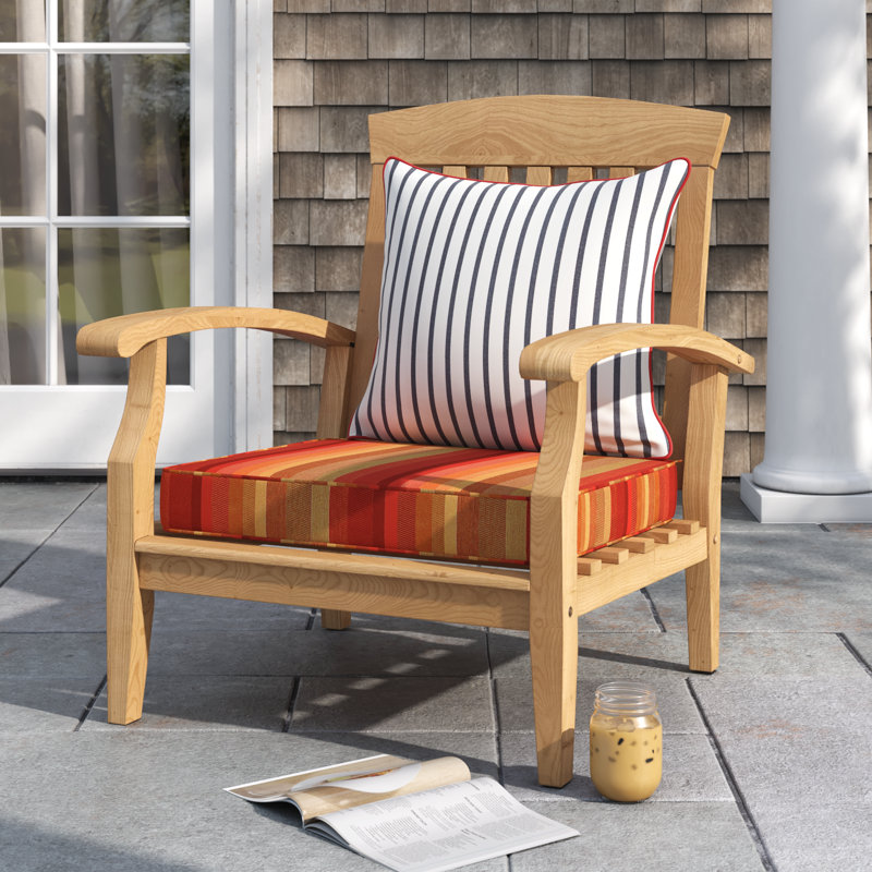 Sunbrella Outdoor 2'' Dining Chair Cushion, Astoria Sunset Sunbrella