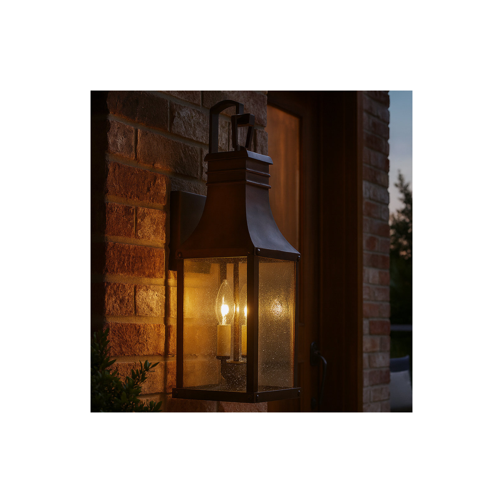 Beacon Hill 2 - Bulb 23" H Seeded Glass Outdoor Wall Lantern