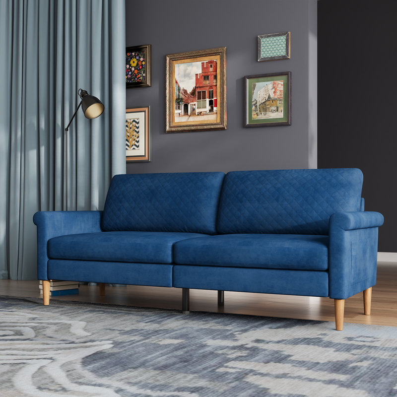 Canapé-lit 75 po Mosig, Polyester bleu