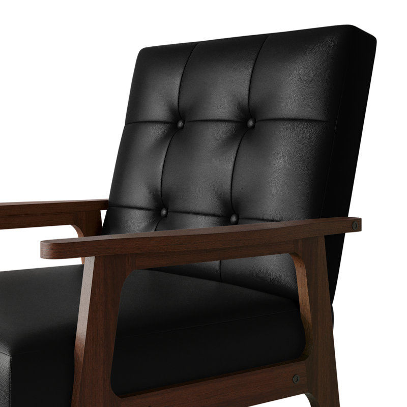 Chaise d'appoint en polyuréthane noir, Noir